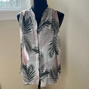 Bella Dahl Brushed Palm Print Beachy Boho Top Sz‎ S